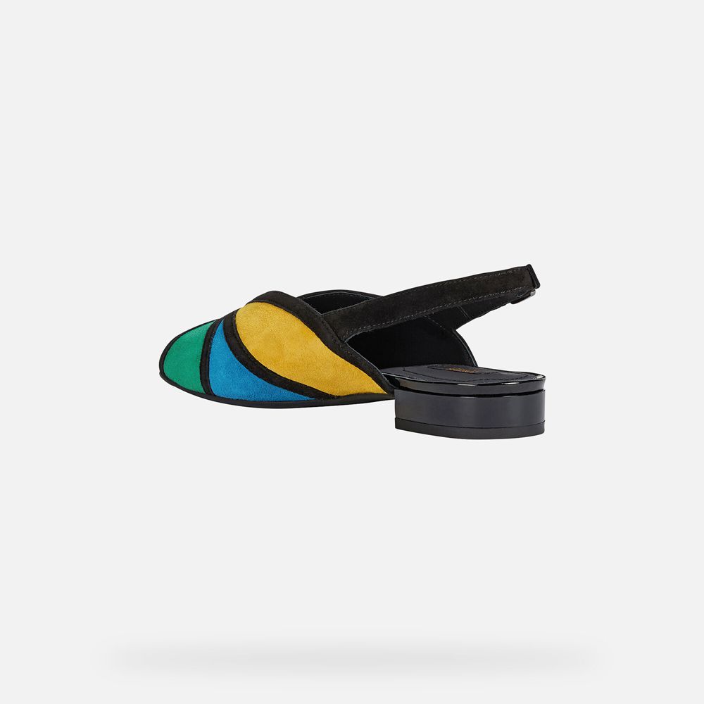 Geox Bayan Sandalet Siyah/Sarı - Wistrey - IYH-623809